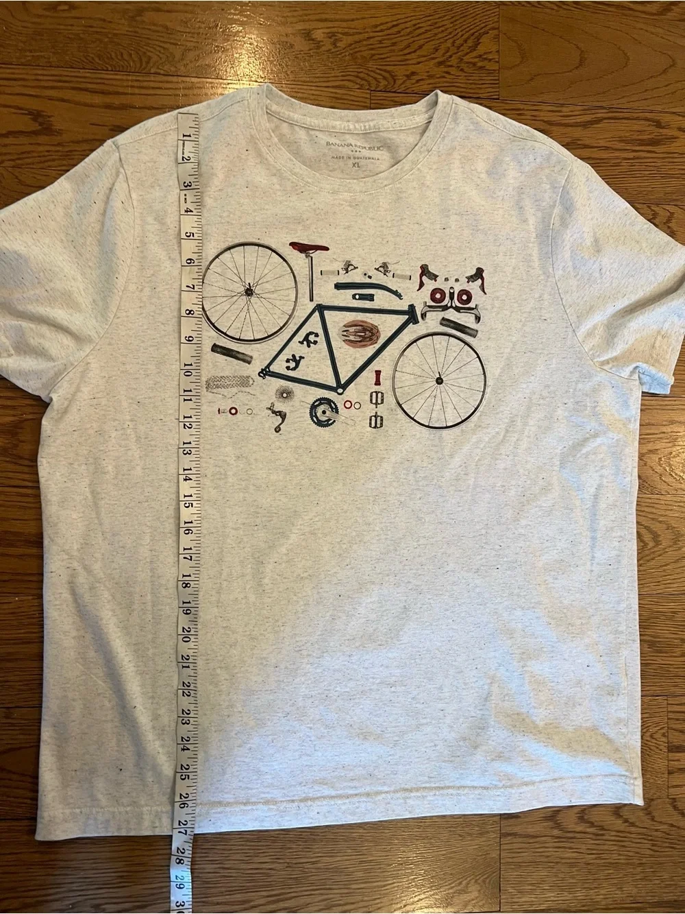 Banana Republic Men’s Light Gray Bicycle Graphic T‑Shirt
